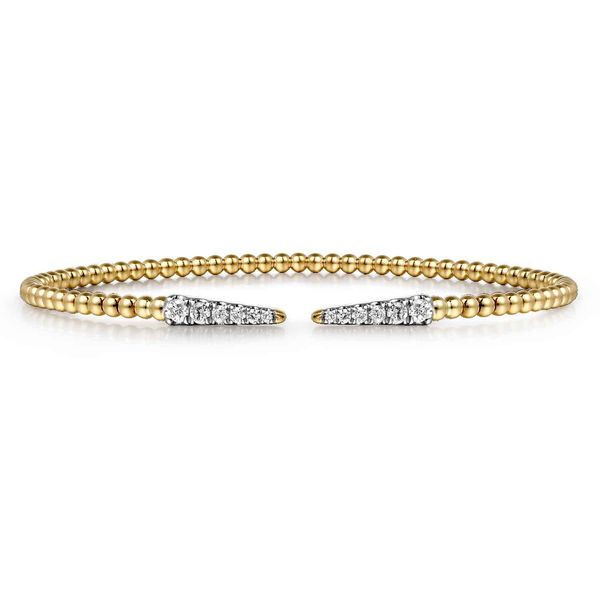 Gabriel & Co 14K Yellow Gold Diamond Bangle – Bujukan Collection, Size 5.5 Bradley's Jewelers Jacksonville, NC