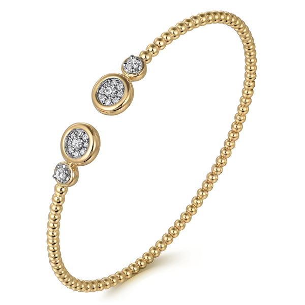 Gabriel & Co 14K White & Yellow Gold Diamond Bangle – Bujukan Collection Image 2 Bradley's Jewelers Jacksonville, NC
