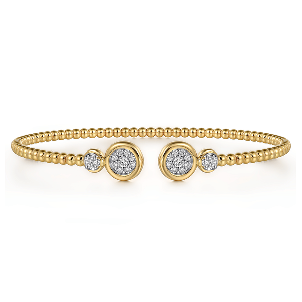 Gabriel & Co 14K White & Yellow Gold Diamond Bangle – Bujukan Collection Bradley's Jewelers Jacksonville, NC