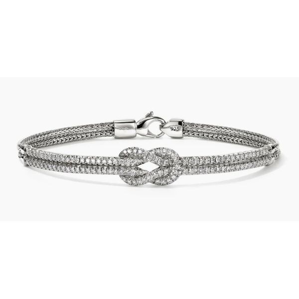 John Hardy Love Knot Silver Diamond Pave Double Row Bracelet .90CTW Bradley's Jewelers Jacksonville, NC