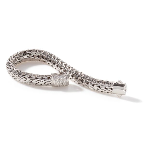 John Hardy Icon Silver Diamond Pave Large Bracelet .54CTW Image 2 Bradley's Jewelers Jacksonville, NC