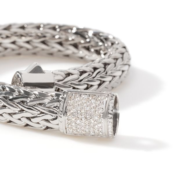 John Hardy Icon Silver Diamond Pave Large Bracelet .54CTW Image 3 Bradley's Jewelers Jacksonville, NC