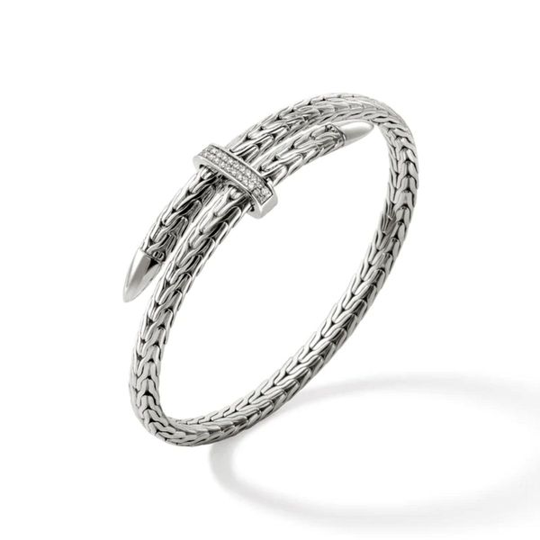 John Hardy Spear Diamond Pave Flex Cuff Bracelet in Sterling Silver | Bradley's Jewelers Image 2 Bradley's Jewelers Jacksonville, NC