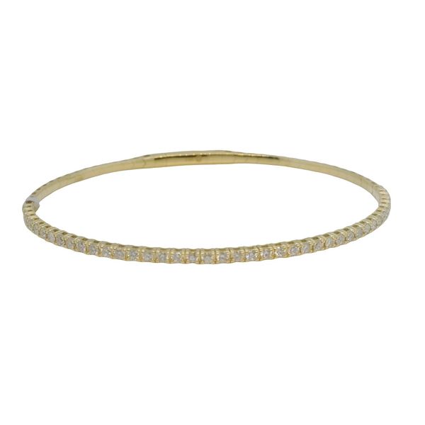 14K Yellow Gold Diamond Bangle Bracelet 1.00 CTW Round Diamonds Bradley's Jewelers Jacksonville, NC
