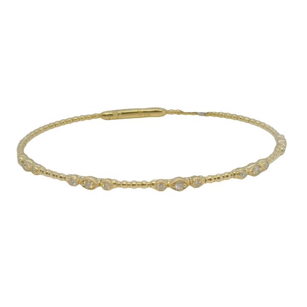 14K Yellow Gold Diamond Bangle Bracelet .34 CTW Round Diamonds Bradley's Jewelers Jacksonville, NC