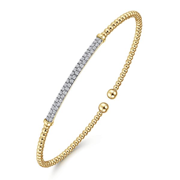 Gabriel & Co 14K Yellow Gold Diamond Bangle – Bujukan Collection, Size 5.5 Image 2 Bradley's Jewelers Jacksonville, NC