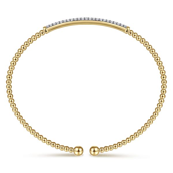 Gabriel & Co 14K Yellow Gold Diamond Bangle – Bujukan Collection, Size 5.5 Image 3 Bradley's Jewelers Jacksonville, NC