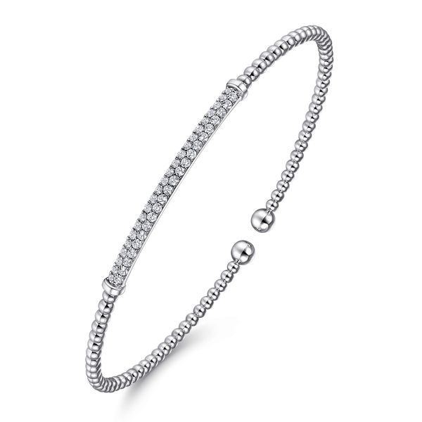 Gabriel & Co 14K White Gold Diamond Bangle – Bujukan Collection, Size 5.5 Image 2 Bradley's Jewelers Jacksonville, NC