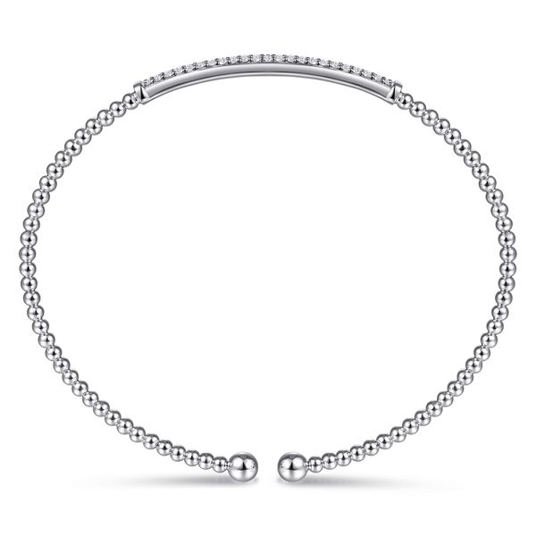 Gabriel & Co 14K White Gold Diamond Bangle – Bujukan Collection, Size 5.5 Image 3 Bradley's Jewelers Jacksonville, NC