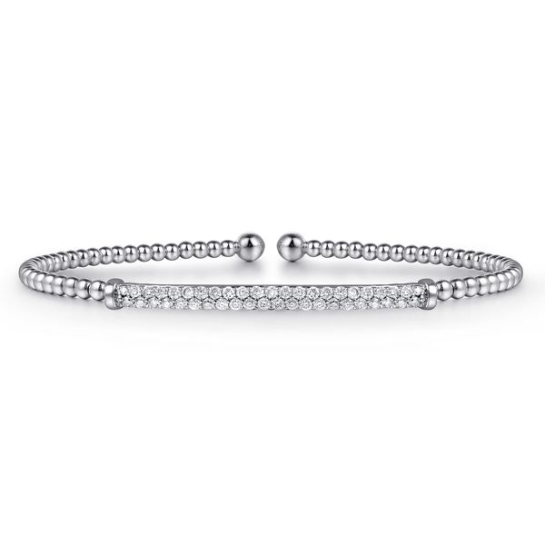 Gabriel & Co 14K White Gold Diamond Bangle – Bujukan Collection, Size 5.5 Bradley's Jewelers Jacksonville, NC