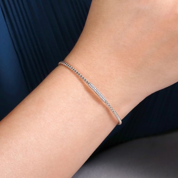 Gabriel & Co 14K White Gold Diamond Bangle – Bujukan Collection, Size 5.5 Image 4 Bradley's Jewelers Jacksonville, NC