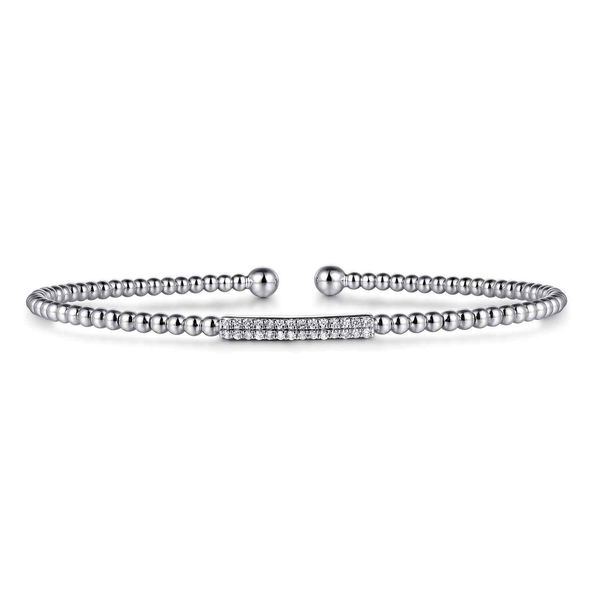 Gabriel & Co 14K White Gold Diamond Bangle – Bujukan Collection, Size 5.5 Bradley's Jewelers Jacksonville, NC