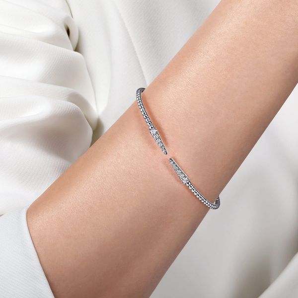 Gabriel & Co 14K White Gold Diamond Bangle – Bujukan Collection, Size 5.50 Image 4 Bradley's Jewelers Jacksonville, NC