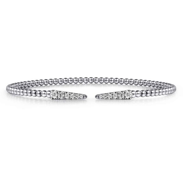 Gabriel & Co 14K White Gold Diamond Bangle – Bujukan Collection, Size 5.50 Bradley's Jewelers Jacksonville, NC