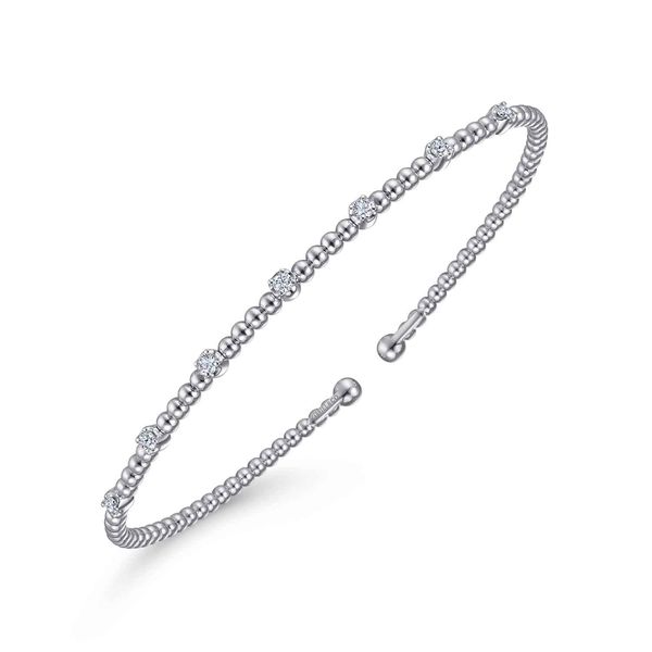 Gabriel & Co 14K White Gold Diamond Bangle – Bujukan Collection, Size 5.75 Image 2 Bradley's Jewelers Jacksonville, NC
