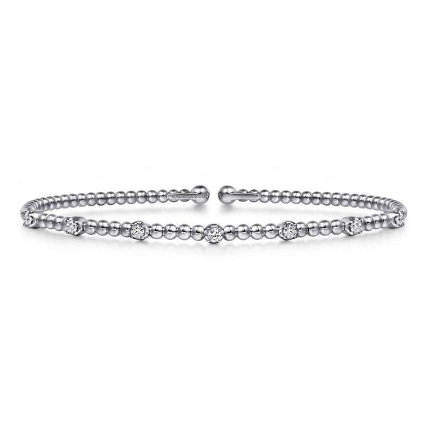 Gabriel & Co 14K White Gold Diamond Bangle – Bujukan Collection, Size 5.75 Bradley's Jewelers Jacksonville, NC