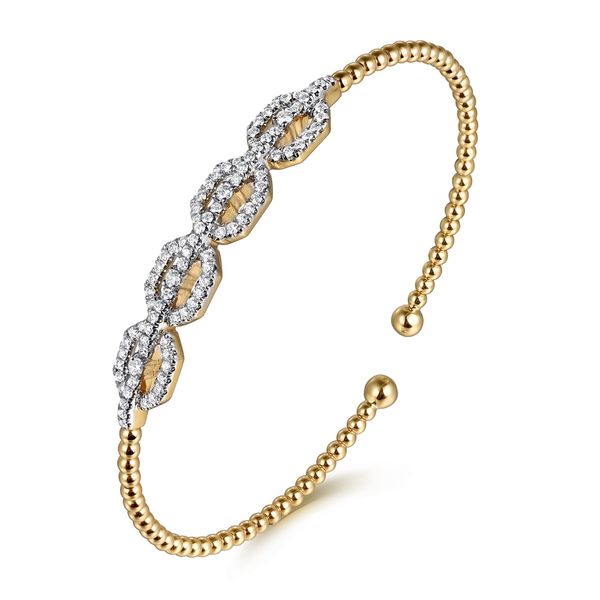 Gabriel & Co 14K Yellow Gold Diamond Bangle – Bujukan Collection Image 2 Bradley's Jewelers Jacksonville, NC
