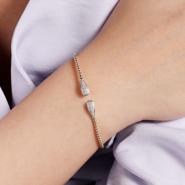 Gabriel & Co 14K Yellow Gold Diamond Bangle – Bujukan Collection, Size 5.5 Image 4 Bradley's Jewelers Jacksonville, NC