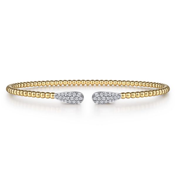 Gabriel & Co 14K Yellow Gold Diamond Bangle – Bujukan Collection, Size 5.5 Bradley's Jewelers Jacksonville, NC