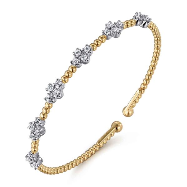 Gabriel & Co 14K Two-Tone Gold Diamond Bangle – Bujukan Collection Image 2 Bradley's Jewelers Jacksonville, NC