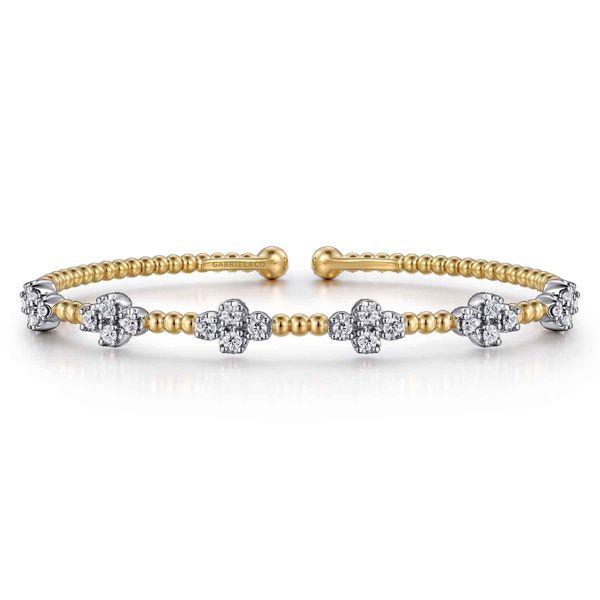 Gabriel & Co 14K Two-Tone Gold Diamond Bangle – Bujukan Collection Bradley's Jewelers Jacksonville, NC