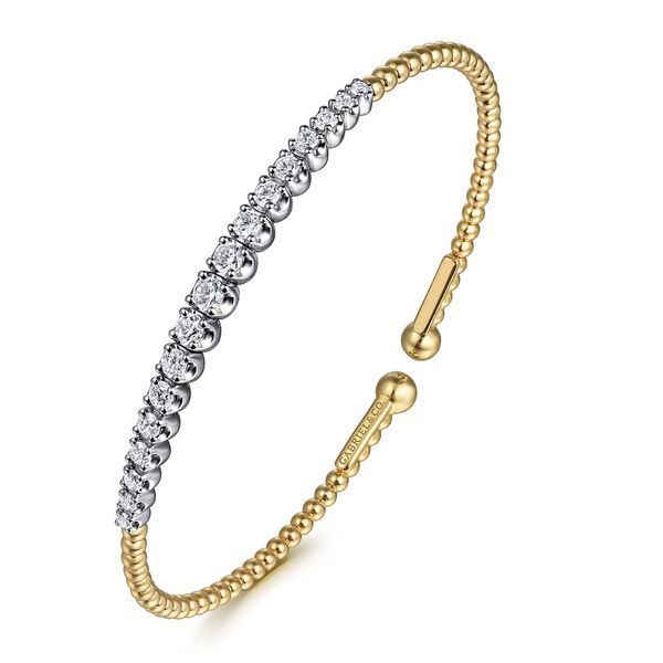 Gabriel & Co 14K White & Yellow Gold Diamond Bangle – Bujukan Collection Image 2 Bradley's Jewelers Jacksonville, NC