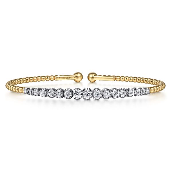 Gabriel & Co 14K White & Yellow Gold Diamond Bangle – Bujukan Collection Bradley's Jewelers Jacksonville, NC