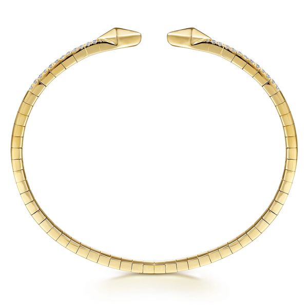 Gabriel & Co 14K Yellow Gold Split Diamond Spear Bangle – Kaslique Collection Image 3 Bradley's Jewelers Jacksonville, NC
