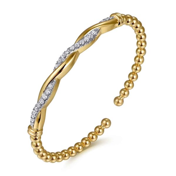 Gabriel & Co 14K Yellow Gold Diamond Bangle – Bujukan Collection Image 2 Bradley's Jewelers Jacksonville, NC