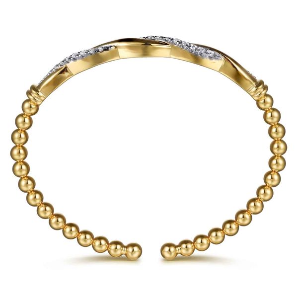 Gabriel & Co 14K Yellow Gold Diamond Bangle – Bujukan Collection Image 3 Bradley's Jewelers Jacksonville, NC