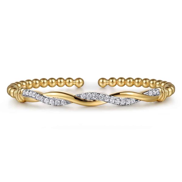 Gabriel & Co 14K Yellow Gold Diamond Bangle – Bujukan Collection Bradley's Jewelers Jacksonville, NC