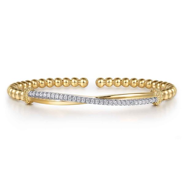 Gabriel & Co 14K Yellow Gold Diamond Bangle – Bujukan Collection Bradley's Jewelers Jacksonville, NC