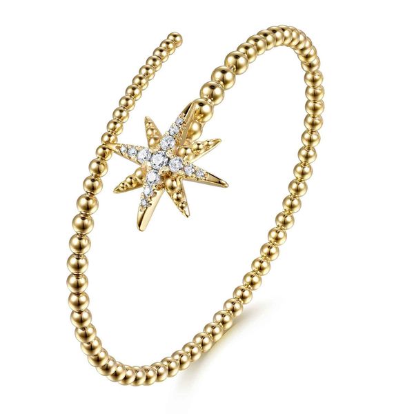 Gabriel & Co 14K Yellow Gold Diamond Bangle – Bujukan Collection Image 2 Bradley's Jewelers Jacksonville, NC