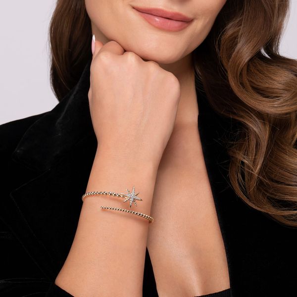 Gabriel & Co 14K Yellow Gold Diamond Bangle – Bujukan Collection Image 4 Bradley's Jewelers Jacksonville, NC