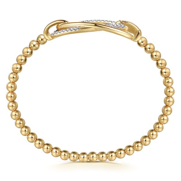 Gabriel & Co 14K Yellow Gold Bujukan & Diamond Interlocking Oval Split Bangle – Bujukan Collection Image 3 Bradley's Jewelers Jacksonville, NC