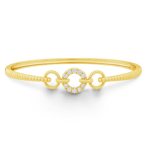 14K Yellow Gold Valina .35CTW Diamond Triple Circle Bangle Bradley's Jewelers Jacksonville, NC