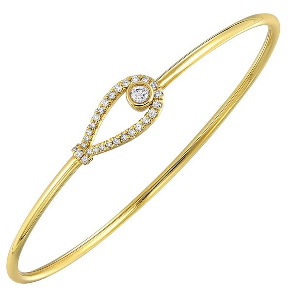 14K Yellow Gold Diamond Bangle Bracelet 0.33 CTW Round Diamonds Bradley's Jewelers Jacksonville, NC