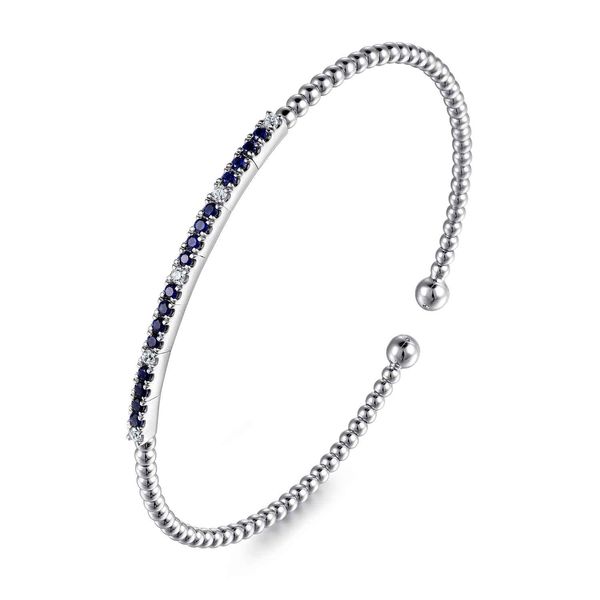 Gabriel & Co 14K White Gold Sapphire Split Bujukan Bangle – Bujukan Collection Image 2 Bradley's Jewelers Jacksonville, NC