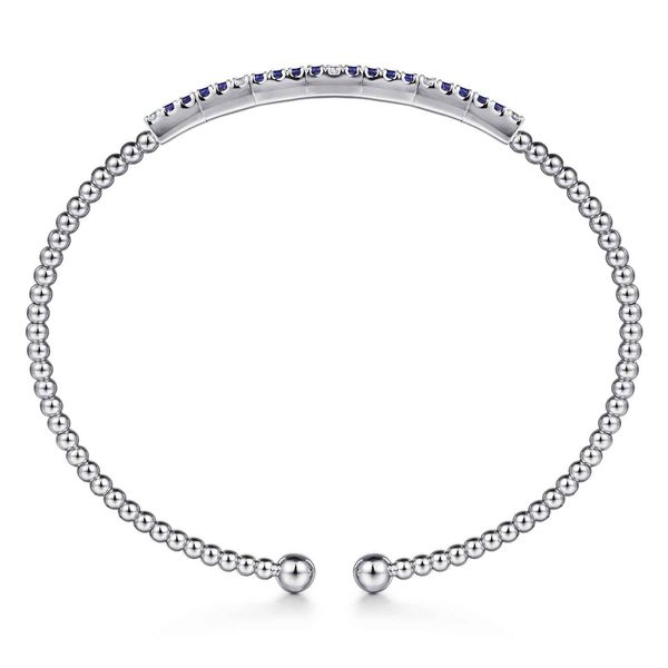 Gabriel & Co 14K White Gold Sapphire Split Bujukan Bangle – Bujukan Collection Image 3 Bradley's Jewelers Jacksonville, NC