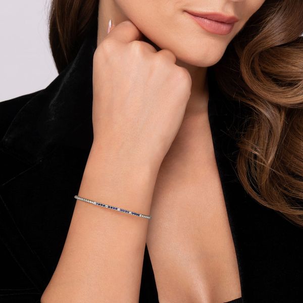 Gabriel & Co 14K White Gold Sapphire Split Bujukan Bangle – Bujukan Collection Image 4 Bradley's Jewelers Jacksonville, NC