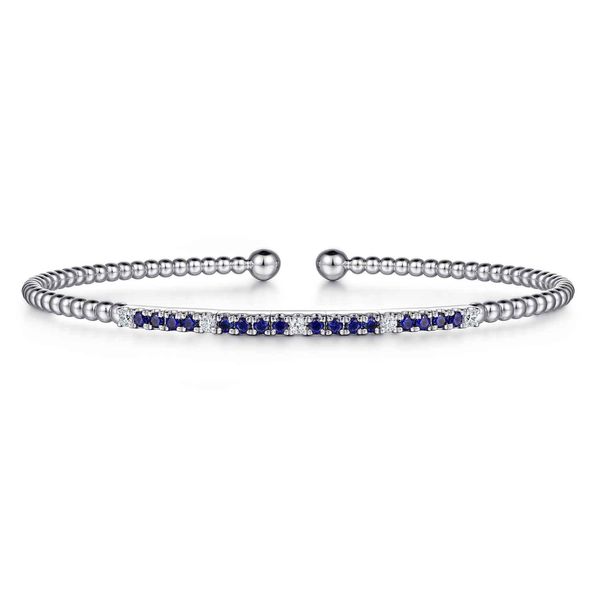 Gabriel & Co 14K White Gold Sapphire Split Bujukan Bangle – Bujukan Collection Bradley's Jewelers Jacksonville, NC