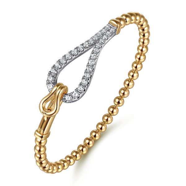 Gabriel & Co 14K White & Yellow Gold Bujukan Diamond Bangle – Bujukan Collection Image 2 Bradley's Jewelers Jacksonville, NC