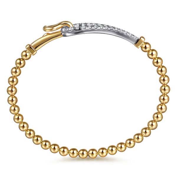 Gabriel & Co 14K White & Yellow Gold Bujukan Diamond Bangle – Bujukan Collection Image 3 Bradley's Jewelers Jacksonville, NC