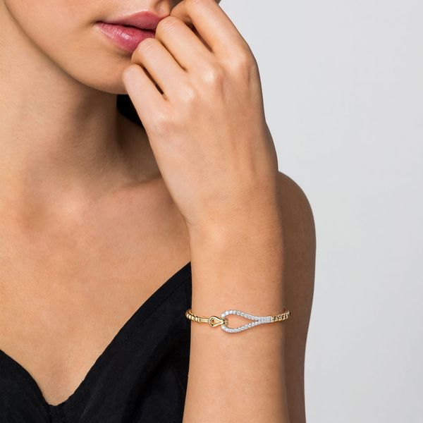 Gabriel & Co 14K White & Yellow Gold Bujukan Diamond Bangle – Bujukan Collection Image 4 Bradley's Jewelers Jacksonville, NC
