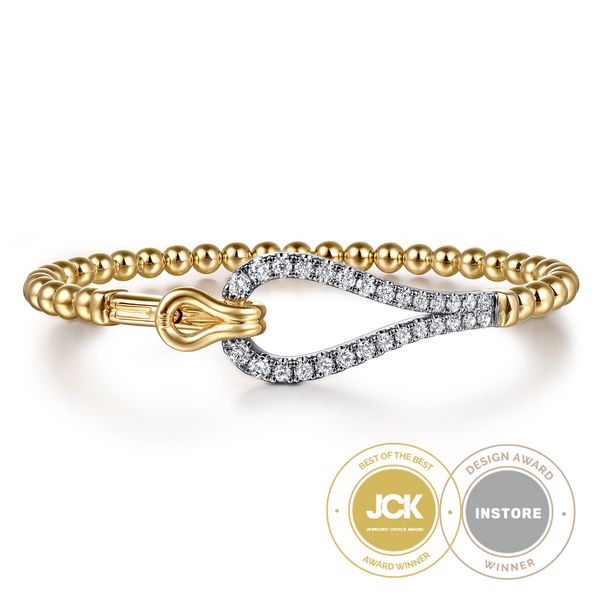 Gabriel & Co 14K White & Yellow Gold Bujukan Diamond Bangle – Bujukan Collection Bradley's Jewelers Jacksonville, NC