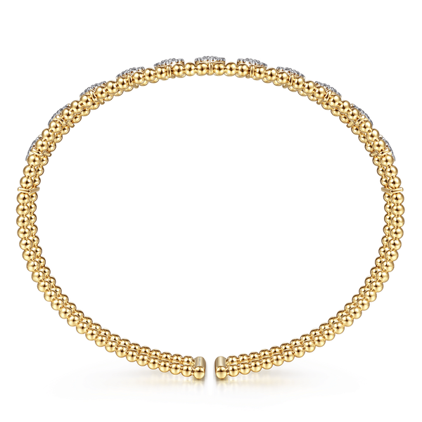Gabriel & Co 14K Yellow Gold Diamond Cuff Bangle – Size 5.75 Image 3 Bradley's Jewelers Jacksonville, NC