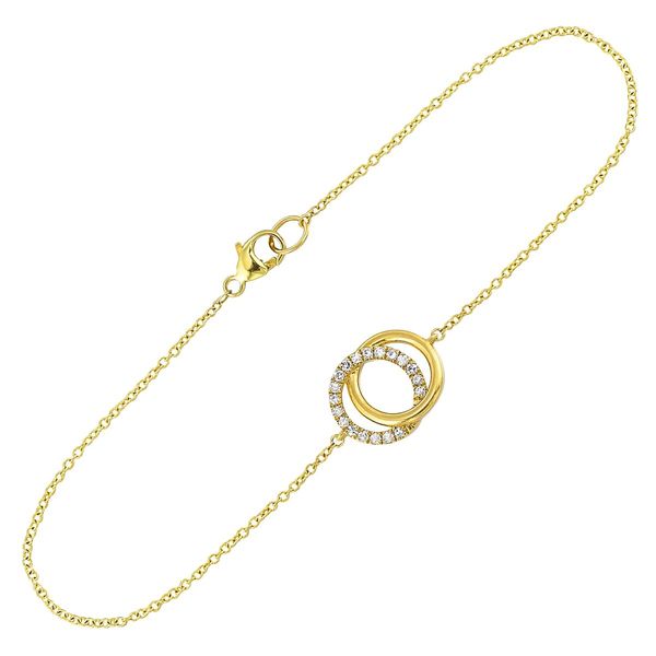 14K Yellow Gold .10 CTW Diamond Interlocking Circles Bracelet Bradley's Jewelers Jacksonville, NC