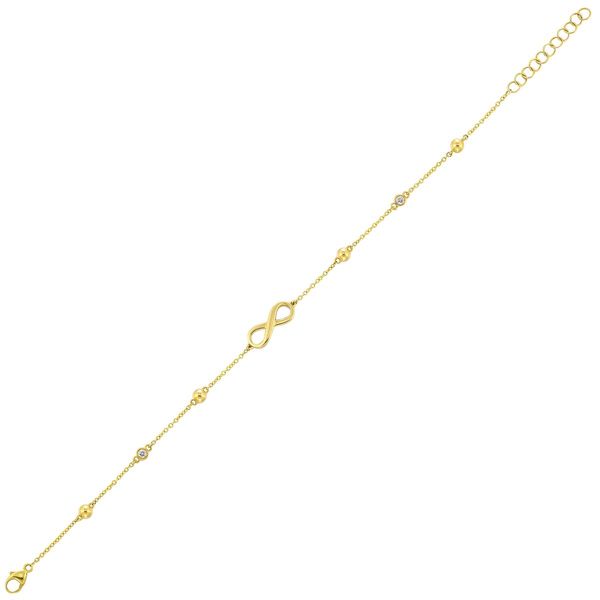 14K Yellow Gold Diamond Infinity Station Bracelet – 0.05 CTW Image 2 Bradley's Jewelers Jacksonville, NC