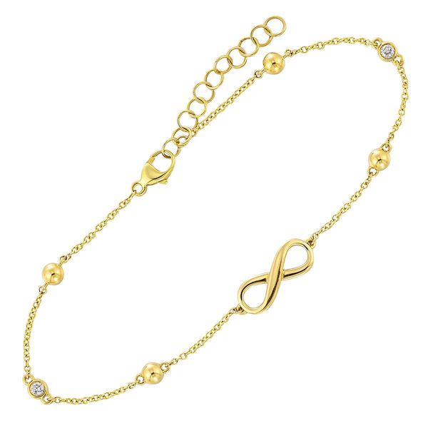 14K Yellow Gold Diamond Infinity Station Bracelet – 0.05 CTW Bradley's Jewelers Jacksonville, NC