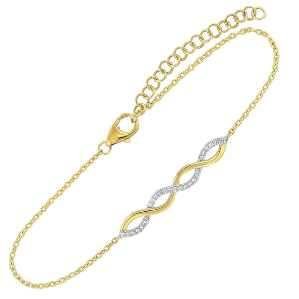 10K Yellow Gold Infinity Wave Diamond Bracelet | .10CTW Bradley's Jewelers Jacksonville, NC